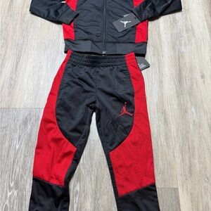 Jordan Black and Red Boys 2-Piece Track Set